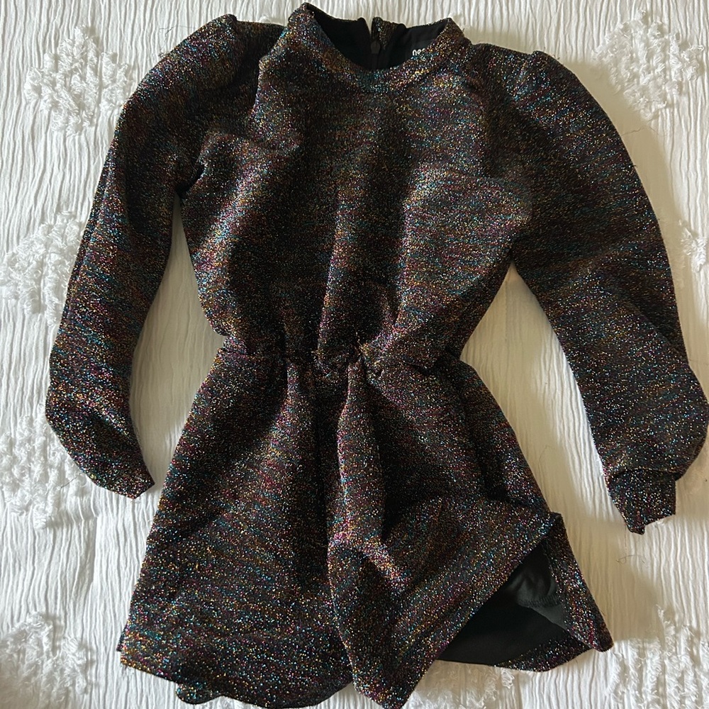 Rainbow Glitter Romper Long Sleeve